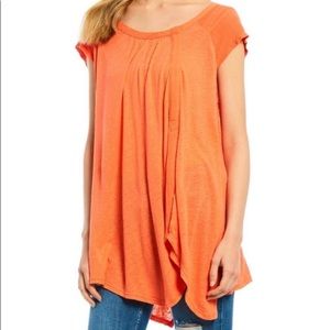 Free People NWT Keep It Casual Tee Coral